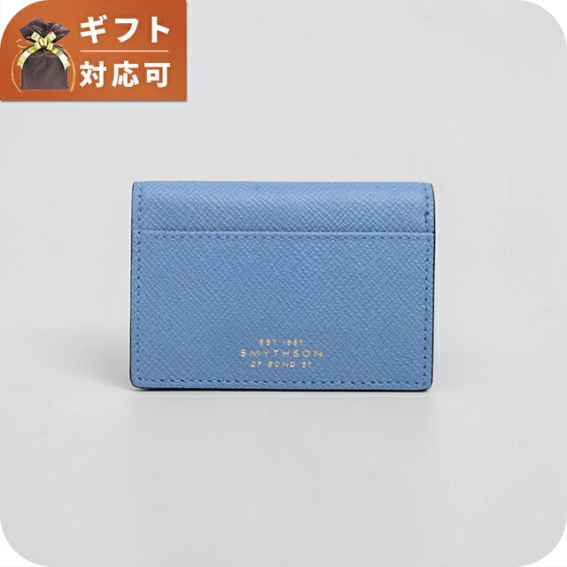 スマイソン SMYTHSON Panama Folded Card Case with Snap Closure カードケース 名刺入れ 1204390-nileblue ユニセックス nileblue カードケース WQ00058108