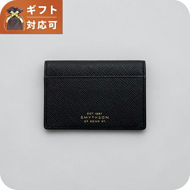 スマイソン SMYTHSON Panama Folded Card Case with Snap Closure カードケース 名刺入れ 1204388-black ユニセックス black カードケース WQ00058110