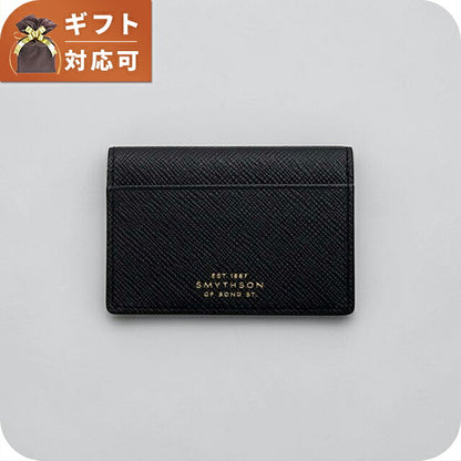 スマイソン SMYTHSON Panama Folded Card Case with Snap Closure カードケース 名刺入れ 1204388-black ユニセックス black カードケース WQ00058110