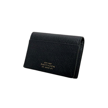 スマイソン SMYTHSON Panama Folded Card Case with Snap Closure カードケース 名刺入れ 1204388-black ユニセックス black カードケース WQ00058110