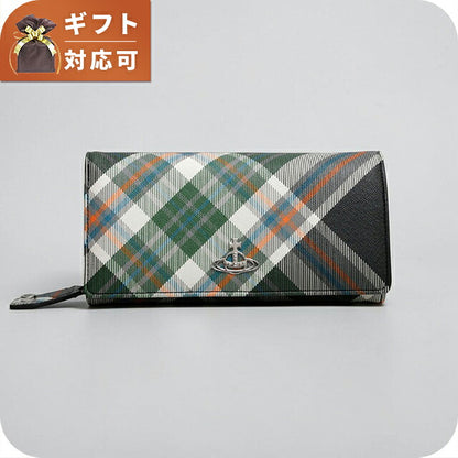 ヴィヴィアンウエストウッド VIVIENNE WESTWOOD CLASSIC LONG WALLET 長財布 51060025-s0012-derby-tartan-green レディース O102 WQ00058147