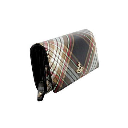 ヴィヴィアンウエストウッド VIVIENNE WESTWOOD CLASSIC LONG WALLET 長財布 51060025u-s001k-tartan-brown-black レディース D101 WQ00058148