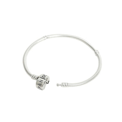 パンドラ PANDORA Moments Barrel Clasp Snake Chain Bracelet アクセサリーブレスレット 594593c00-18 レディースシルバー WQ00058312