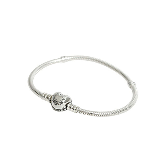 パンドラ PANDORA Moments Sparkling Heart &amp; Snake Chain Bracelet アクセサリーブレスレット 590727cz-17 レディースシルバー WQ00058319