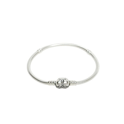 パンドラ PANDORA Moments Sparkling Heart &amp; Snake Chain Bracelet アクセサリーブレスレット 590727cz-17 レディースシルバー WQ00058319