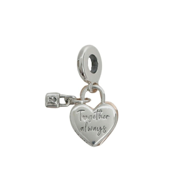 パンドラ PANDORA Heart Padlock Double Dangle Charm ブレスレットチャームダングルチャームレディース 780087c01 シルバー ローズゴールド WQ00058328
