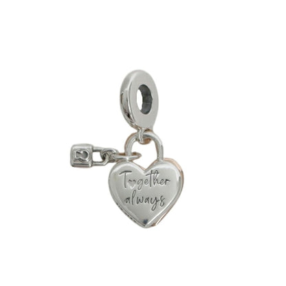 パンドラ PANDORA Heart Padlock Double Dangle Charm ブレスレットチャームダングルチャームレディース 780087c01 シルバー ローズゴールド WQ00058328