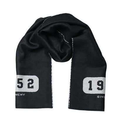 ジバンシィ GIVENCHY マフラー gv3518-j4968-1 ユニセックス ブラック×シルバーホワイト マフラー WQ00058387