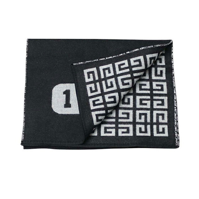 ジバンシィ GIVENCHY マフラー gv3518-j4968-1 ユニセックス ブラック×シルバーホワイト マフラー WQ00058387
