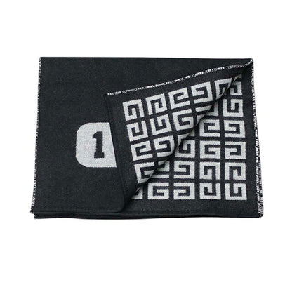 ジバンシィ GIVENCHY マフラー gv3518-j4968-1 ユニセックス ブラック×シルバーホワイト マフラー WQ00058387