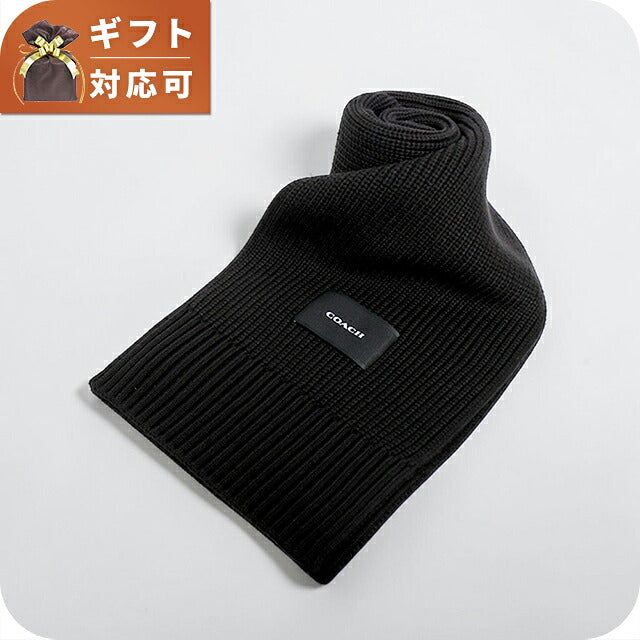 コーチ COACH WOVEN PATCH KNIT SCARF マフラー co100427-001 レディース BLACK マフラー WQ00058388