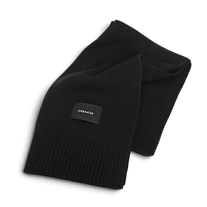 コーチ COACH WOVEN PATCH KNIT SCARF マフラー co100427-001 レディース BLACK マフラー WQ00058388