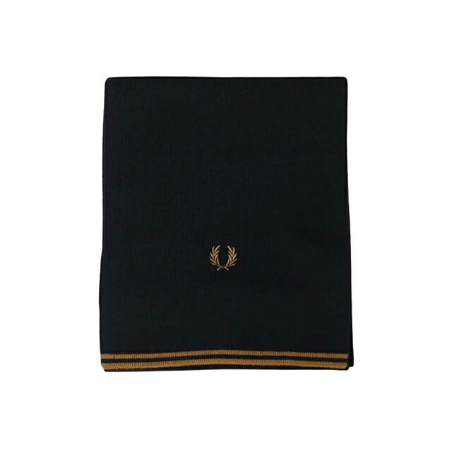 フレッドペリー FRED PERRY Merino Wool Scarf メリノウール スカーフ マフラー c3319-u12 ユニセックス Black Dark Caramel マフラー WQ00058422