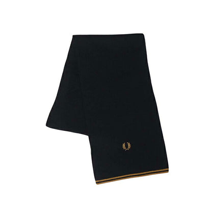 フレッドペリー FRED PERRY Merino Wool Scarf メリノウール スカーフ マフラー c3319-u12 ユニセックス Black Dark Caramel マフラー WQ00058422