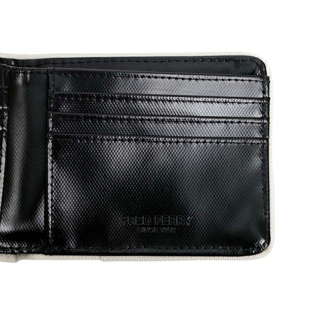 Fred Perry FRED PERRY Coated Polyester Billfold Wallet Bifold Wallet Bifold Wallet l7305-d57 Unisex Black Ecru WQ00058426