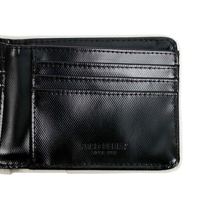Fred Perry FRED PERRY Coated Polyester Billfold Wallet Bifold Wallet Bifold Wallet l7305-d57 Unisex Black Ecru WQ00058426