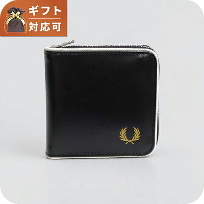 Fred Perry FRED PERRY 经典拉链钱包 圆形拉链钱包 双折钱包 双折钱包 l1195-d57 中性黑色米色 WQ00058428