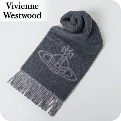 ヴィヴィアン ウエストウッド マフラー メンズ レディース ブランド Vivienne Westwood ロゴ W01MK-P410 ANTHRACITE ビビアン WQ00058486