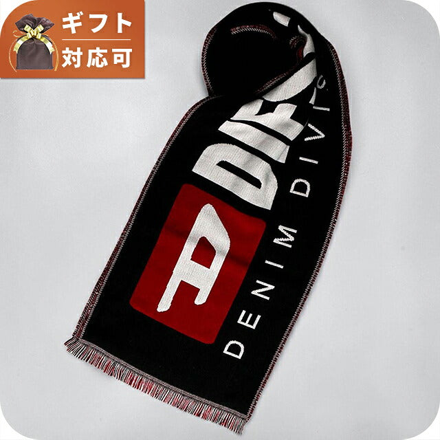 ディーゼル DIESEL S-DIV STOLE マフラー a21823-0ihcc-9xx ユニセックス ブラック×レッド マフラー WQ00058525