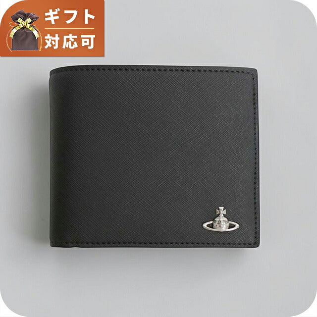 ヴィヴィアンウエストウッド VIVIENNE WESTWOOD WALLET WITH COIN POCKET 二つ折り財布 二折財布 5115003nm-s0021-n401 ユニセックス N401 BLACK WQ00058700