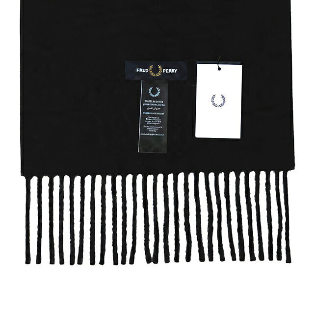 フレッドペリー FRED PERRY Plain Woven Scarf マフラー c3320-102 ユニセックス 102：BLACK WQ00058783