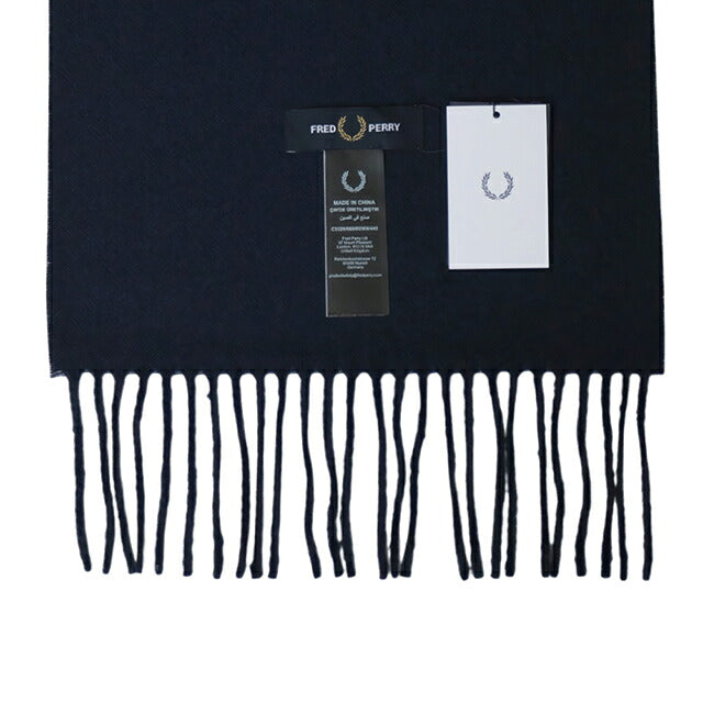 フレッドペリー FRED PERRY Plain Woven Scarf マフラー c3320-608 ユニセックス 608：NAVY WQ00058784