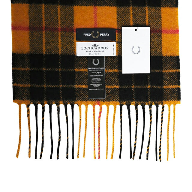 フレッドペリー FRED PERRY Lambswool Scarf マフラー c3338-480 ユニセックス 480：GOLD WQ00058786