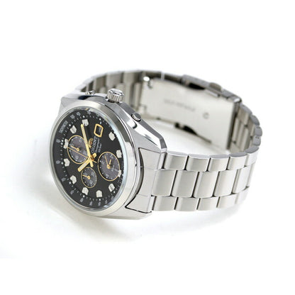 オリエント ネオセブンティーズ ホライズン 42mm ソーラー WV0091TY クロノグラフ 腕時計 メンズ ブラック SPORTS WV0091TY