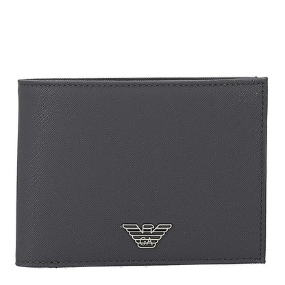 エンポリオ・アルマーニ 二つ折り財布 二折財布 コンパクト メンズ ブランド EMPORIO ARMANI China Y4R165-Y138E UA083 グレー ウォレット 高級 おしゃれ プレゼント 実用的