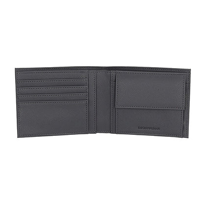 エンポリオ・アルマーニ 二つ折り財布 二折財布 コンパクト メンズ ブランド EMPORIO ARMANI China Y4R165-Y138E UA083 グレー ウォレット 高級 おしゃれ プレゼント 実用的