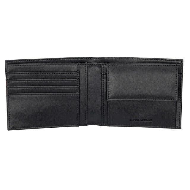 エンポリオ・アルマーニ 二つ折り財布 メンズ ブランド EMPORIO ARMANI Y4R165YQ12V 80681 ブラック/レッド Y4R165YQ12V-80681
