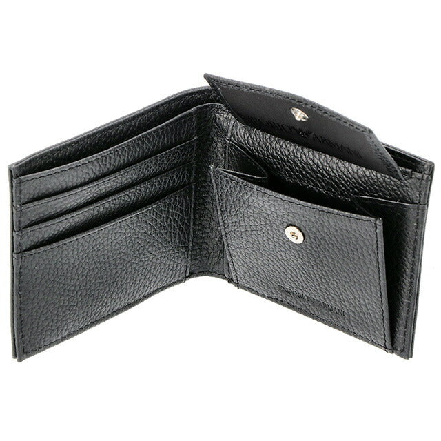 エンポリオ・アルマーニ 二つ折り財布 メンズ ブランド EMPORIO ARMANI Y4R167Y068E 80001 ブラック Y4R167Y068E-80001