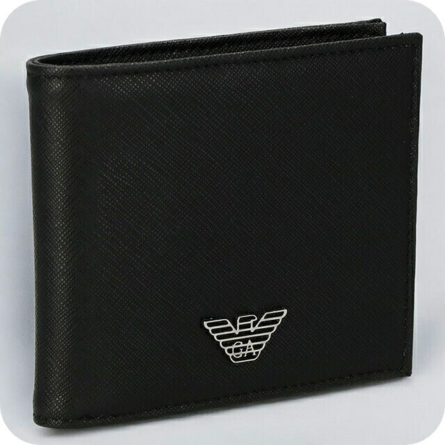 エンポリオ・アルマーニ 二つ折り財布 メンズ ブランド EMPORIO ARMANI Y4R168Y138E 81072 ブラック Y4R168Y138E-81072