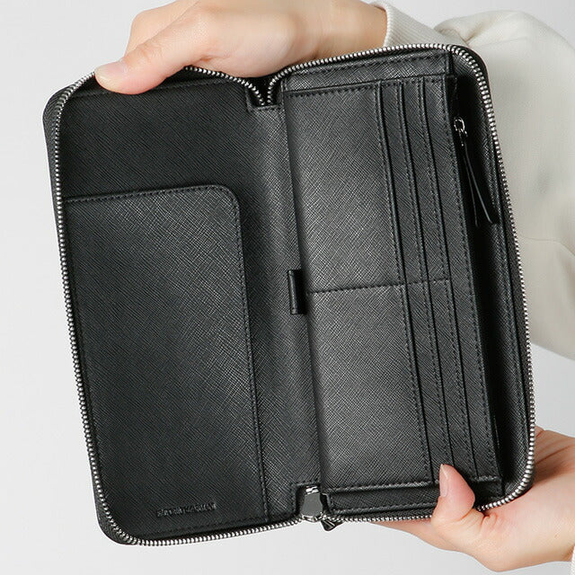 エンポリオ・アルマーニ 長財布 メンズ ブランド EMPORIO ARMANI Y4R169-Y138E 81072 ブラック Y4R169Y138E-81072