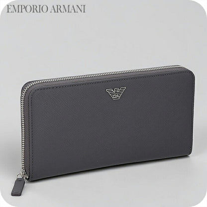 エンポリオ・アルマーニ 長財布 メンズ ブランド EMPORIO ARMANI China Y4R169-Y138E UA083 グレー ウォレット 高級 おしゃれ プレゼント 実用的