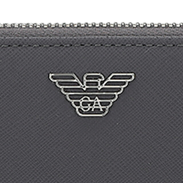 エンポリオ・アルマーニ 長財布 メンズ ブランド EMPORIO ARMANI China Y4R169-Y138E UA083 グレー ウォレット 高級 おしゃれ プレゼント 実用的