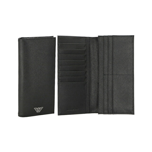 エンポリオ・アルマーニ 長財布 メンズ ブランド EMPORIO ARMANI Y4R170Y138E 81072 ブラック Y4R170Y138E-81072