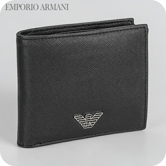 エンポリオ・アルマーニ 二つ折り財布 二折財布 メンズ ブランド EMPORIO ARMANI TUNISIA Y4R237-Y138E 81072 ブラック