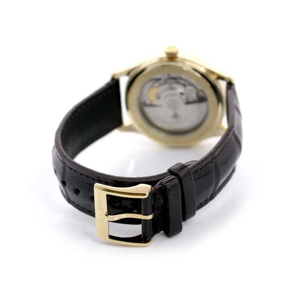 グッチ 時計 Gタイムレス 38mm 自動巻き 機械式 メンズ レディース 腕時計 ブランド YA126470A G-TIMELESS シルバー ダークブラウン 革ベルト YA126470A