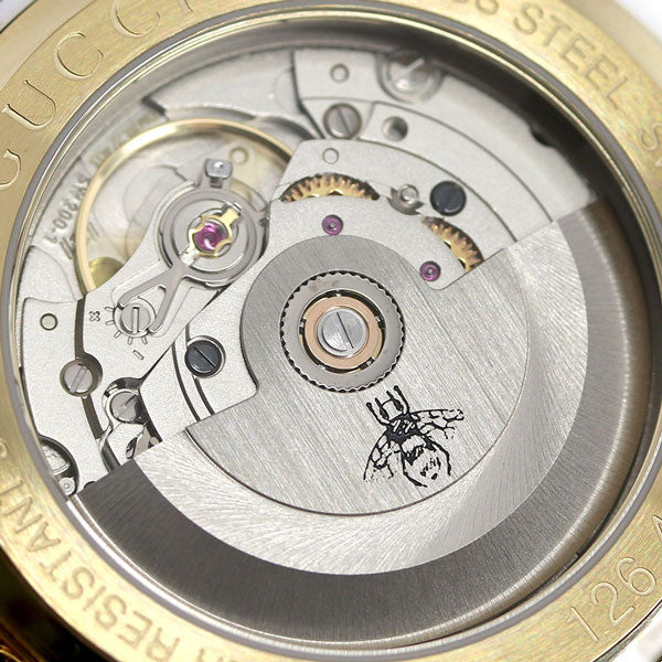 グッチ 時計 Gタイムレス 38mm 自動巻き 機械式 メンズ レディース 腕時計 ブランド YA126470A G-TIMELESS シルバー ダークブラウン 革ベルト YA126470A