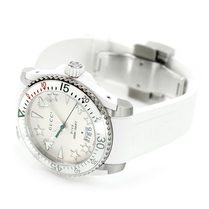 グッチ 時計 メンズ ダイヴ 40mm スイス製 クオーツ 腕時計 ブランド YA136337 シルバー ホワイト YA136337