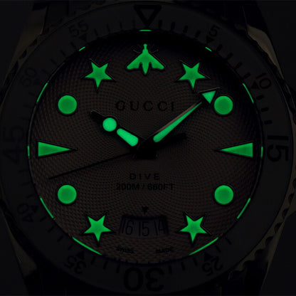 グッチ 時計 メンズ ダイヴ 40mm スイス製 クオーツ 腕時計 ブランド YA136337 シルバー ホワイト YA136337