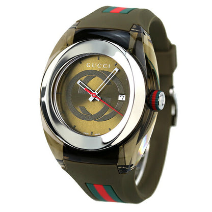 グッチ 時計 シンク 46mm クオーツ メンズ 腕時計 ブランド YA137106 カーキ YA137106