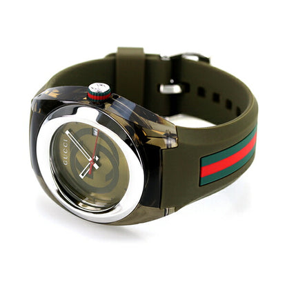 グッチ 時計 シンク 46mm クオーツ メンズ 腕時計 ブランド YA137106 カーキ YA137106
