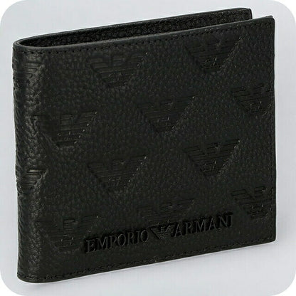 エンポリオ・アルマーニ 二つ折り財布 メンズ ブランド EMPORIO ARMANI YEM122Y142V 81072 ブラック YEM122Y142V-81072