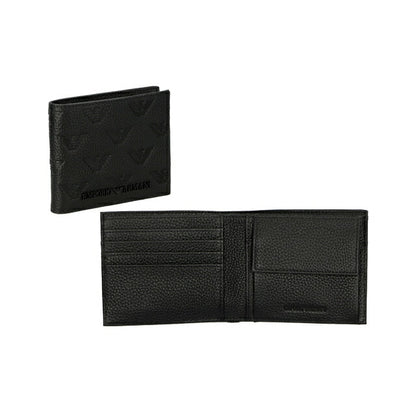 エンポリオ・アルマーニ 二つ折り財布 メンズ ブランド EMPORIO ARMANI YEM122Y142V 81072 ブラック YEM122Y142V-81072