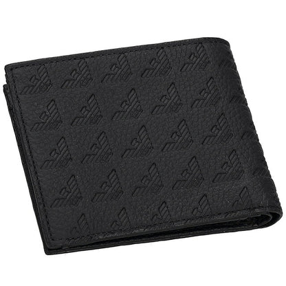エンポリオ・アルマーニ 二つ折り財布 メンズ ブランド EMPORIO ARMANI YEM122YQ67I 80001 ブラック YEM122YQ67I-80001