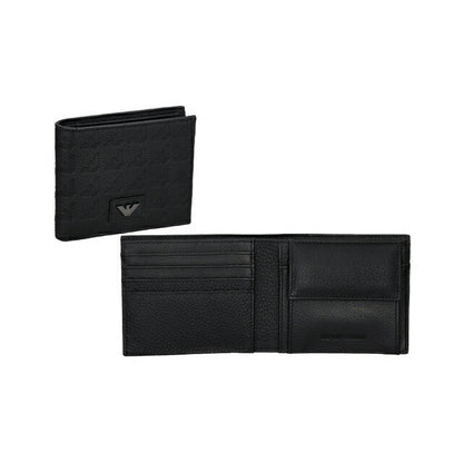 エンポリオ・アルマーニ 二つ折り財布 メンズ ブランド EMPORIO ARMANI YEM122YQ67I 80001 ブラック YEM122YQ67I-80001