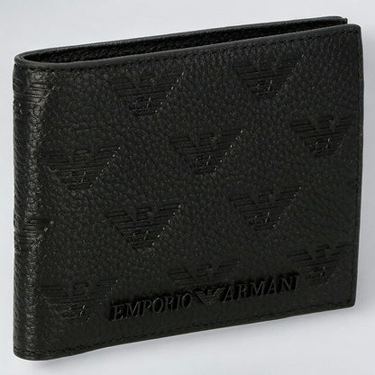 エンポリオ・アルマーニ 二つ折り財布 メンズ ブランド EMPORIO ARMANI YEM176Y142V 81072 ブラック YEM176Y142V-81072