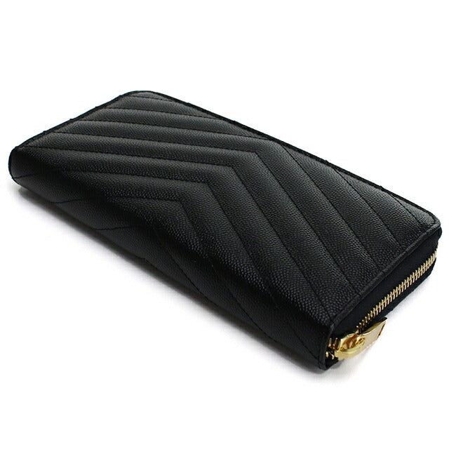 サンローラン 長財布ラウンドファスナー レディース ブランド SAINT LAURENT MONOGRAM MATELASSE レザー 358094 ブラック YSL358094011